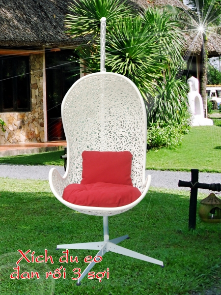 Phong cách mới lạ cùng ghế xích đu E0 đan rối sợi