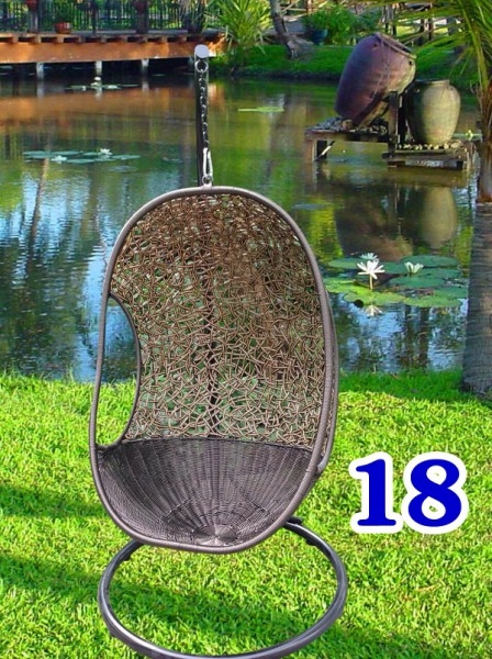 Ghế xích đu rối lưới nâu đen KH18